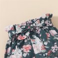 thumbnail image 3 of Dooleck Ribbed Baby Girl Clothes Ruffled Bodysuit Floral Shorts Pants Infant Outfit, 3 of 8