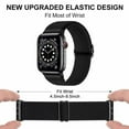 thumbnail image 4 of ALMNVO Stretchy Solo Loop Compatible with Apple Watch Bands 45mm 41mm 44mm 40mm 38mm 42mm ,Adjustable Braided Sport Elastic Nylon Wristband for iWatch Series 7/6/SE/5/4/3/2/1 -black red, 4 of 8