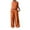 Orange, variant on JINMGG Two Piece Outfits Women, 2026 Fashion Fall 2PC Fashion Woman Round Neck Solid Sleeveless Blouse +Loose Pockets Pants Sets Orange M