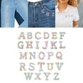 thumbnail image 5 of 26Pcs Rhinestone Letter Patches, Alphabet Patch DIY Projects, Sew on Applique Applique English Letter Patches Sew on Patches for Jacket Jeans Macaron Color, 5 of 6