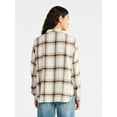 thumbnail image 2 of No Boundaries Slouchy Flannel Shirt With Side Pockets Plus, Women's, 2 of 2