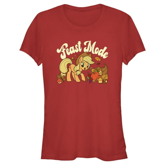 Junior's My Little Pony: Friendship is Magic Applejack Feast Mode Graphic Tee Red Small