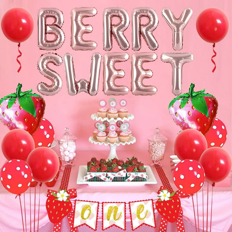 First Birthday Sign Strawberry 1st Birthday Party Sign Berry Sweet One -  Design My Party Studio