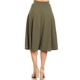 thumbnail image 4 of Women's Flared Lightweight Elastic Midi A-Line Skirt - Comfortable and Stylish, 4 of 8