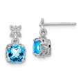 thumbnail image 1 of Sterling Silver Rhodium-plated Blue Topaz Earrings, 1 of 2