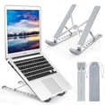thumbnail image 1 of Laptop Stand, Multi-Angle Adjustable, 9 Heights Adjustable, Foldable Aluminum And Silicone Tablet Holder Stand Holder For 10-17 Inch Notebook / Ipad / Macbook, Silver, 1 of 7