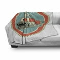 thumbnail image 3 of Steam Engine Soft Flannel Fleece Throw Blanket, Vintage Style Orange and Blue Banner Train Transportation Retro, Cozy Plush for Indoor and Outdoor Use, 50" x 70", Turquoise Salmon Ivory, by Ambesonne, 3 of 6