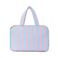thumbnail image 2 of Four Layer Striped Toiletry Bag with Wet and Dry Separation, Large Capacity Travel Cosmetic Makeup Organizer, Waterproof Polyester, 28 x 19 x 7 cm, Multicolor, 2 of 7