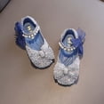 thumbnail image 7 of SGFCWSX Girls Dress Shoes Kids Sparkly Sequin Pearl Ankle Strap Organza Bow Wedding Party Shoes Blue Size 9.5 Toddler, 7 of 7