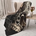 thumbnail image 3 of Disketp Vintage Pattern Flower Skull Cozy Flannel Fleece Throw Blanket: Has a velvety texture for All Seasons - Perfect for Women, Men, & Kids"80"x60", 3 of 6