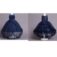 thumbnail image 3 of Kids Little-Big Girls Tulle Party Flower Girl Dress Sleeveless Birthday Dresses for Girls，6-16t,Navy Blue,10-11 Years, 3 of 4