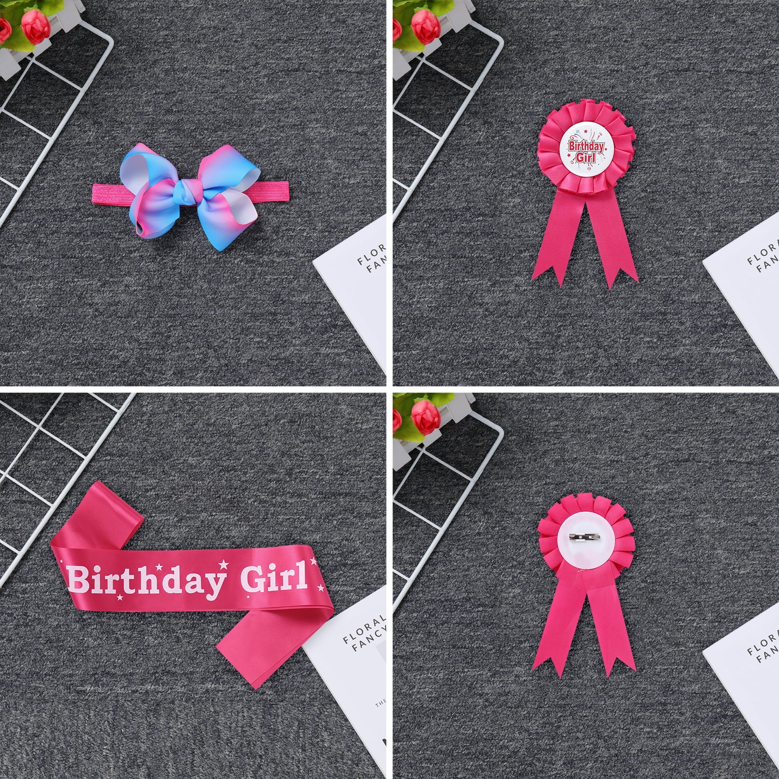 IBTOM CASTLE Toddler Baby Girl Unicorn 1st 2nd 3rd Birthday Outfit Romper + Rainbow Tutu Skirt + Headband + Sash + Badge 5PCS Princess Dress up Clothes Set for Cake Smash Photo Shoot