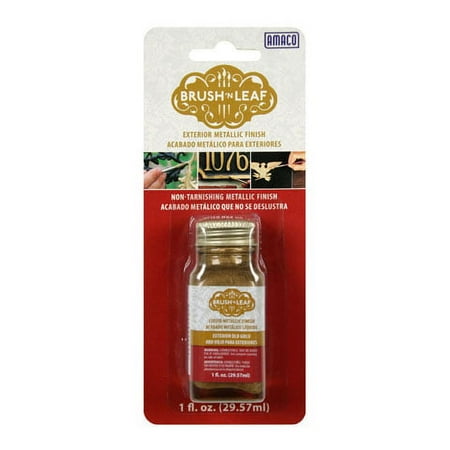 UPC: 0039672766419 | Brush N Leaf Metallic Paint: Old Gold Exterior Non-Tarnishing