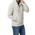 thumbnail image 3 of Hanes Men's EcoSmart Full-Zip Hooded Sweatshirt, Long Sleeve Pullover Pocket Hoodie, Ash, S, 3 of 5