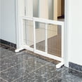 thumbnail image 3 of TRIXIE Adjustable Wooden Freestanding Pet Gate, 24" Tall Step Over, Expands to 42.5", White, 3 of 7