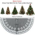 thumbnail image 3 of Dremisland Christmas Tree Skirt Rustic Christmas Tree Mat with Snowflake Reindeer Red Knitted Xmas Tree Skirts Thick Knitted Xmas Holiday Decor New Year Home Party Decorations (Grey, 48inch/122cm), 3 of 6
