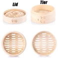 thumbnail image 4 of Multiple Sizes Cooking Tools Dumpling Bao Bun Basket with Lid Steam Pot Bamboo Steamer 2 Tiers 25.5CM, 4 of 8