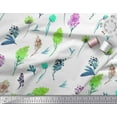 thumbnail image 2 of Soimoi Cotton Duck Fabric Flower & Leaves Watercolor Print Fabric by Yard 56 Inch Wide, 2 of 3