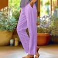 thumbnail image 2 of VISALY Spring Break Essentials, Linen Pants Women, Women's Spring and Summer Casual Cotton and Linen Trousers Women's Spring and Summer, Cotton Pants for Women, 1 Pack Pants for Women (Purple, XL), 2 of 5
