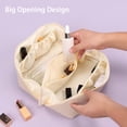thumbnail image 2 of Bolsa de maquillaje, bolsa de cosméticos de viaje, organizador de maquillaje portátil, bolsa de maquillaje de cuero PU impermeable, bolsa de aseo para mujer blanca, 2 of 5