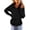 Black, variant on Womens Long Sleeve Lapel Shirt Plain Fall Tops Casual Pullover Button Up Sweatshirt With Pockets