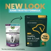 VetriScience Extra Strength Healthy Skin and Coat Chews for Dogs, Duck Flavor, 40 Count Bag