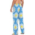 thumbnail image 6 of Floral Daisy Pattern Ghost Pajama Pants, Men's Lounge Pants Light with Drawstring and Pockets, Christmas New Year Birthday Father's Day Gifts, 6 of 7