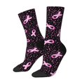 thumbnail image 1 of Balery Breast Cancer Awareness3 Calcetas Largas con Estampado para Hombre y Mujer – Suaves y Transpirables, Talla Única (US 5-11), 1 of 6