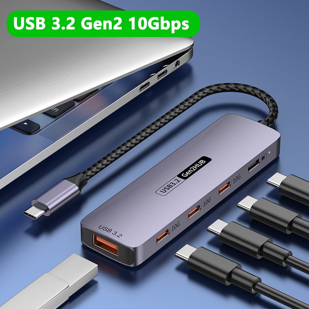 DOONJIEY 10Gbps USB3.2 Gen2 HUB USB C Splitter Hub 10Gb for PC Laptop MacBook Air/Pro iPhone 15/15 Plus/15 Pro Max Samsung S24 S23 Ultra