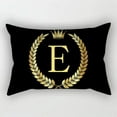 thumbnail image 3 of 30x50cm Gold Color 26 Letters Cushion Cover Black Pillow Case Crown Leaves Plant Polyester For Home Decore Pillowcase, 3 of 5