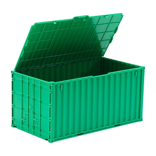 Organizador de escritorio con soporte para contenedores de carga en miniatura para fiestas, negocios y oficinas. Verde