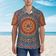 thumbnail image 4 of Daiia Mandala Hawaiian Shirt for Men Gentle Cotton Regular Short Sleeve Casual-Small, 4 of 9