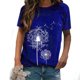 thumbnail image 4 of Gibobby Playera de Manga Corta con Cuello Redondo Camiseta suelta con cuello redondo para mujer, blusa informal corta a la moda con mangas, blusa para mujer(Marina,CH), 4 of 5