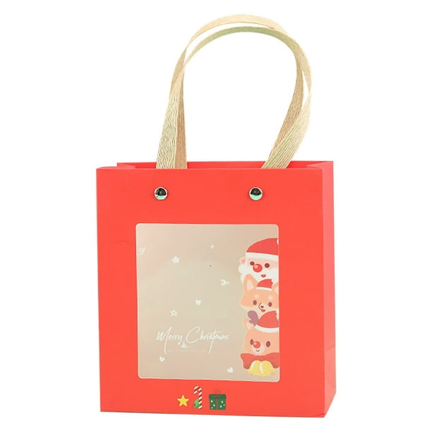 Bolsa de regalo de postre de bolsa de papel portátil de dibujos animados rojos de Navidad Wmkox8yii HFSH1056