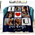 thumbnail image 2 of AISENIN I Love You Blanket Gifts for Couples Custom Blanket with Photo Picture Personalized Christmas Birthday Anniversary Valentines Day Gifts for Boyfriend Girlfriend Wife Husband, 2 of 5
