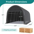 thumbnail image 6 of Erommy Carport 10 x 20 FT Heavy Duty, Portable Garage with All-Steel Metal Frame and Round Style Roof, Anti-Snow Car Canopy Outdoor Storage Shelter for Car, Truck, Boat, 6 of 8