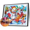 thumbnail image 1 of Cuadros Decorativos Kits de pintura de diamante 5D DIY Taladro redondo completo Muñeco de nieve Esquí Mosaico Imagen Sywqhk Nuevos Originales, 1 of 1