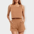 thumbnail image 5 of MKLEKYY Pantalones Cortos Deportivos Para Mujer Conjuntos De 2 Piezas Para Mujer Conjuntos A Juego Pantalones Cortos De Dos Piezas Tops Cortos Conjunto De Ropa De Moda, 5 of 5