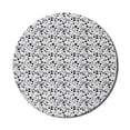 thumbnail image 1 of Vintage Mouse Pad for Computers, Botanical Art Pattern in Greyscale Branches and Leaves Flora, Round Non-Slip Thick Rubber Modern Gaming Mousepad, 8" Round, Charcoal Grey Taupe Grey, by Ambesonne, 1 of 2