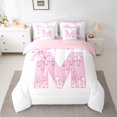 thumbnail image 2 of Erosebridal Dressert Print M Bedding Sets Twin Size,Princess Sweets Intial M Comforter Sets with Sheets,Watercolor Bowknot Candy For Teenagers, Lightweight Bedroom Decorative Reversible,7-Piece, 2 of 6