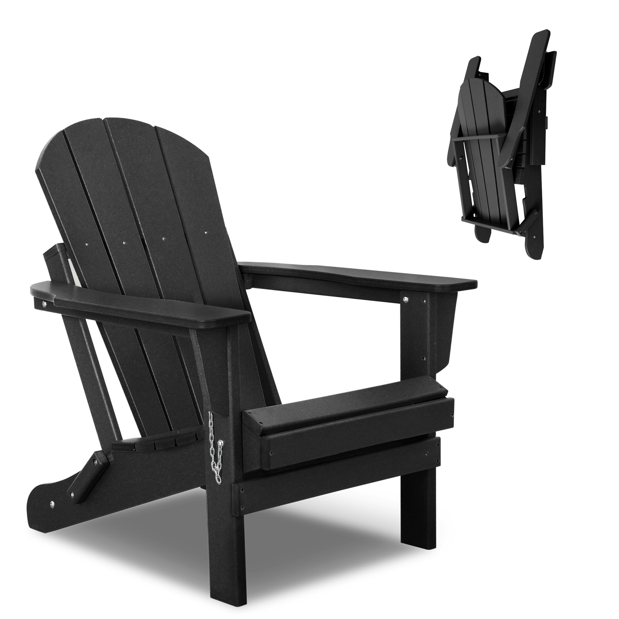 Betterhood Folding Adirondack Chairs, HDPE Plastic Chair for Outdoor