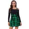 thumbnail image 1 of INSPIRE CHIC Faldas Con Tirantes De Cintura Alta Para Mujer Con Cordones Y Minifalda Con Tirantes Cuadros Verdes L, 1 of 5