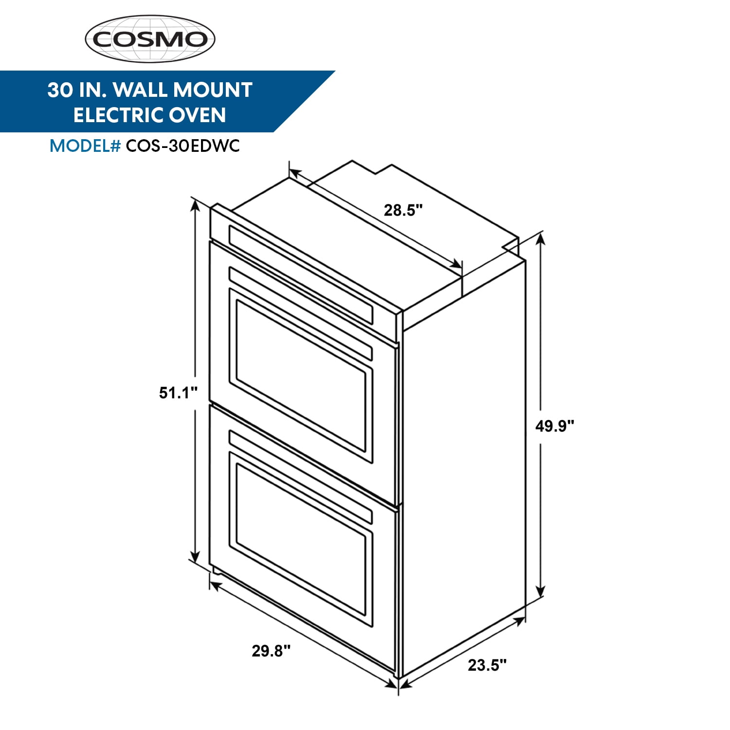 cosmo double wall oven