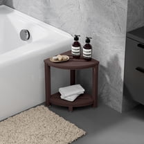 WestinTrends Sage HDPE Plastic Waterproof Shower Corner Bench, Dark Brown
