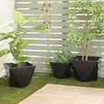 thumbnail image 2 of CosmoLiving by Cosmopolitan 19", 16", 14"W Indoor Outdoor Black Metal Planter (3 Count), 2 of 9