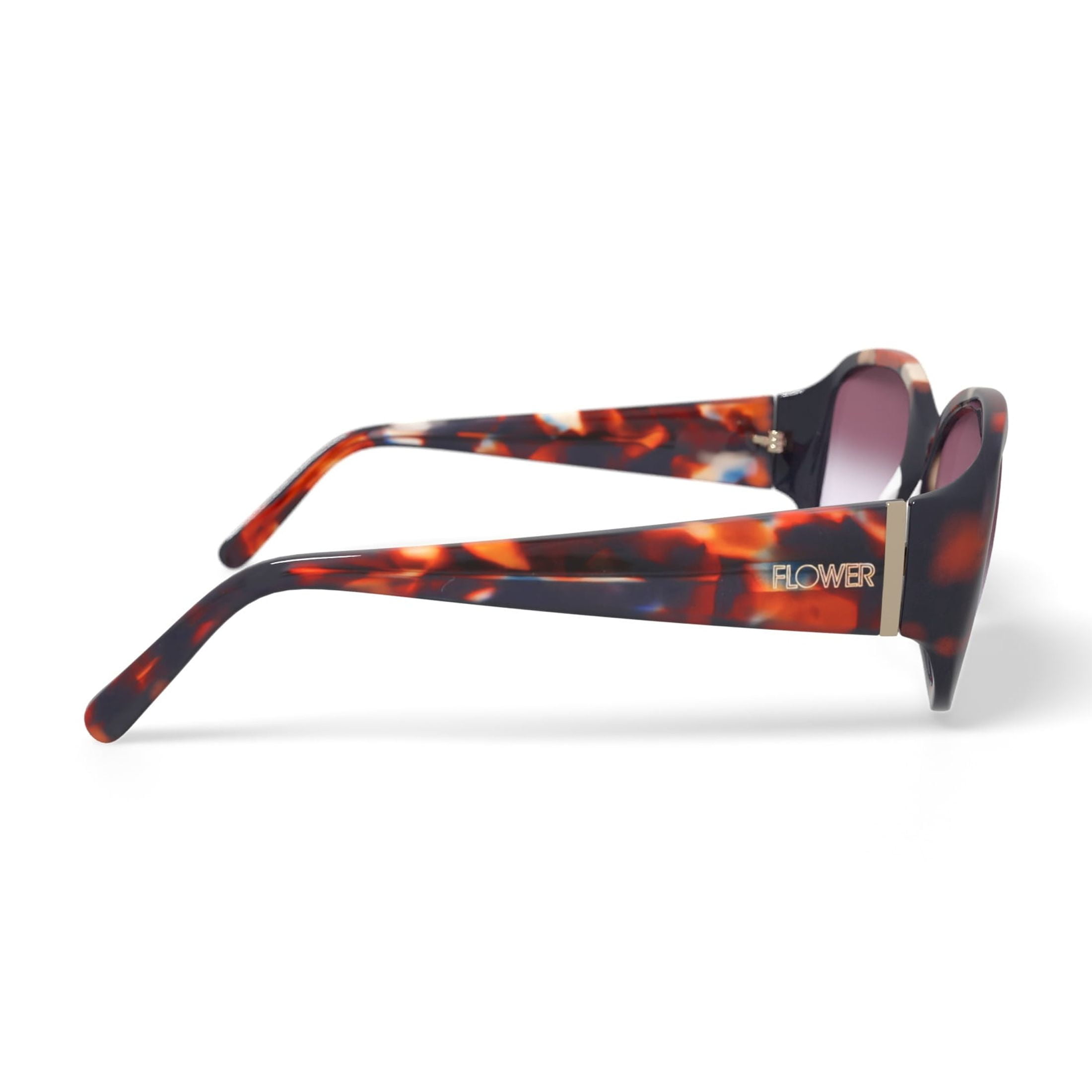 FLOWER Women's Prescription Fashion Sunglasses FLR1006, Edie, Blue/Tortoise, 57-17-135 with Case