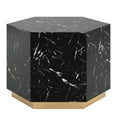 thumbnail image 3 of Weston Home Declan Faux Marble Coffee Table, Black, Hexagon, 3 of 6