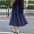 thumbnail image 2 of Tulle Skirts for Women Pleated Layered Tutu Skirt Ladies Elegant Flowy Long Skirts Casual Pleated a-Line Maxi Skirt High Waisted Flowy Skirts Elegantes Bridesmaid Wedding Midi Skirt Dark Blue M, 2 of 6