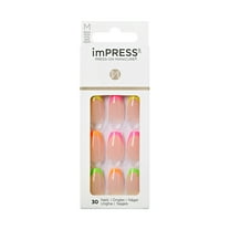 imPRESS Medium Almond Press-On Nails, Multicolored, 30 Pieces