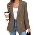 thumbnail image 2 of Cmfcve Women's Double Breasted Blazer Jacket Lapel Collar Long Sleeve Oversized Dressy Casual Suit Coat, 2 of 7